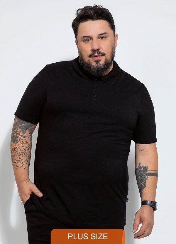 Imagem principal Camisa Polo Plus em Piquet Preto Exco Exco