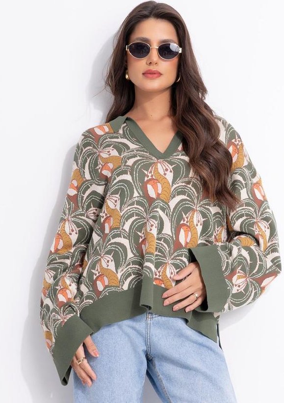 Casaco Polo Tricot Jacquard Banana da Terra Bege