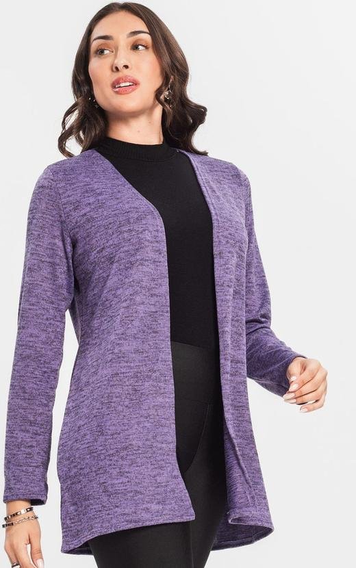 Imagem principal Cardigan Feminino Alongado Roxo INFINITA COR INFINITA COR