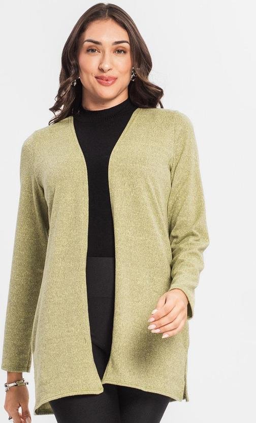 Imagem principal Cardigan Feminino Alongado Verde INFINITA COR INFINITA COR