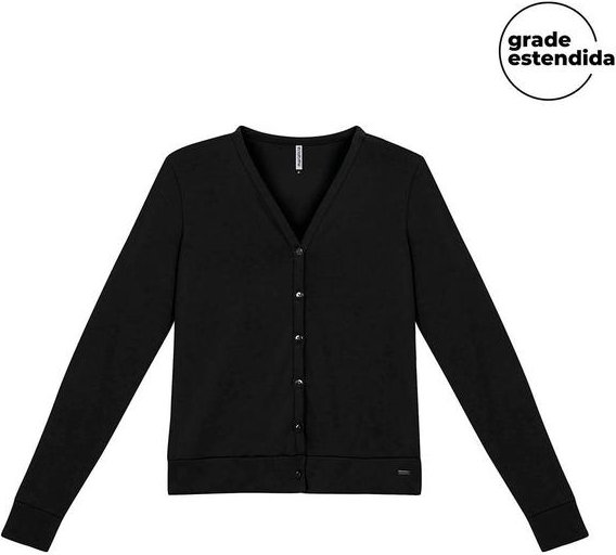 Imagem principal Cardigan Feminino Malha Tricô Clássico Preto Marialícia Marialícia