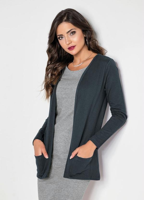 Imagem principal Casaco em Moletinho Manga Longa com Bolso Chumbo