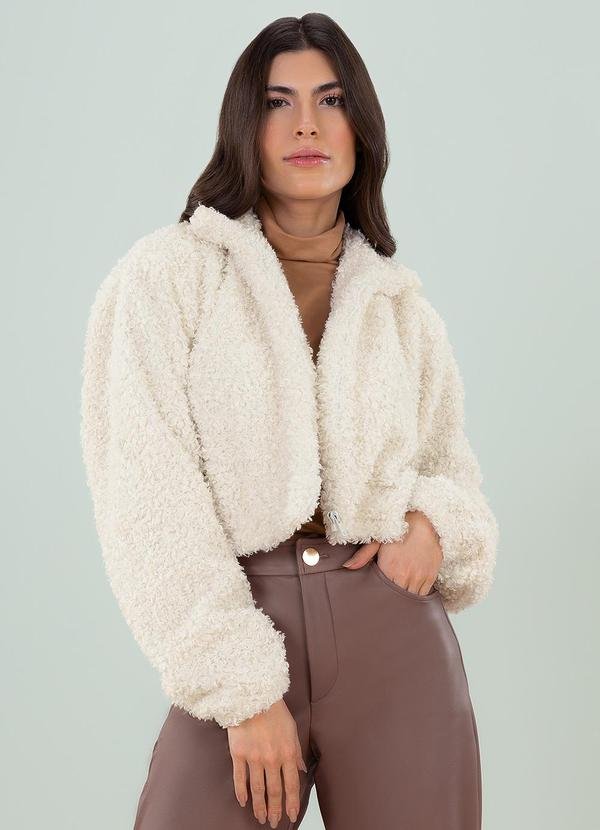 Casaco Pelo Lurex Branco