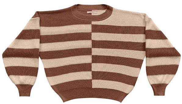 Casaco Tricot Listras Marrom