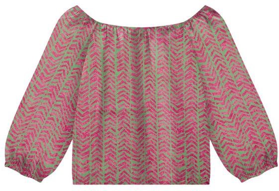 Imagem principal Blusa Ombro a Ombro em Viscose Estampada Verde Lunender Lunender