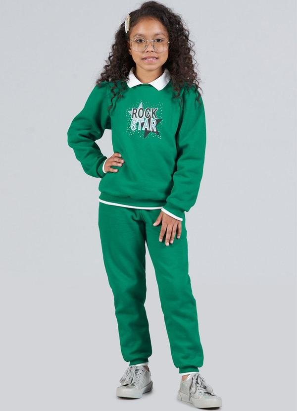 Imagem principal Conjunto Infantil Menina Moletom com Gola Verde Soft Bonni Soft Bonni