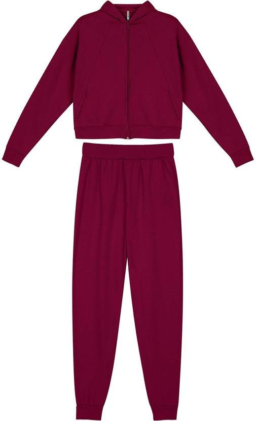 Conjunto Jaqueta e Calça Moletom Vermelho