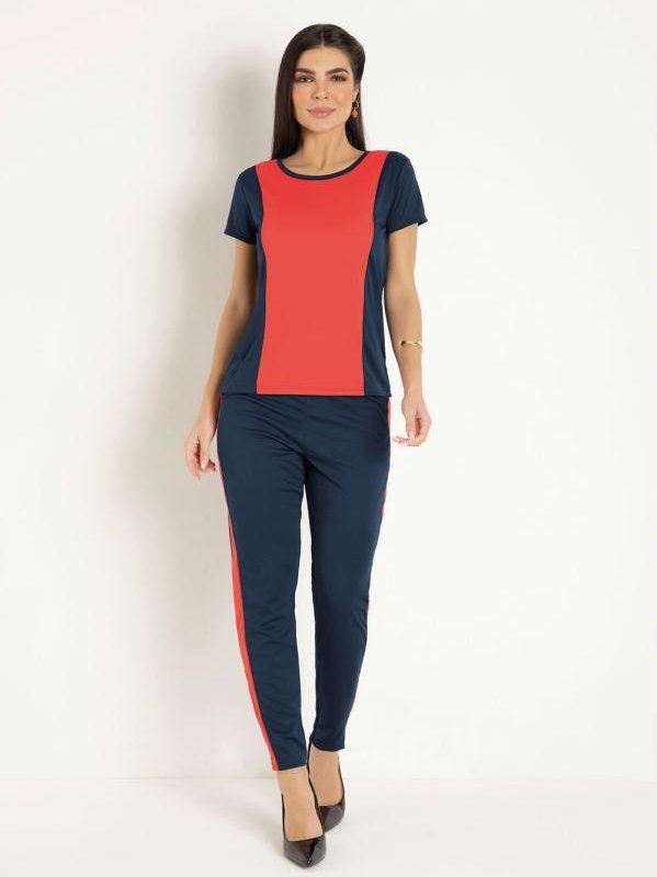 Imagem principal Conjunto Marinho e Laranja com Recortes Moda Pop Moda Pop