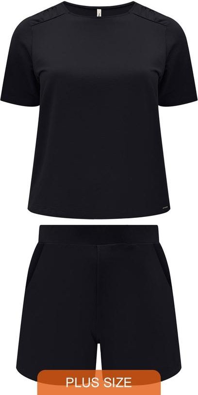 Conjunto Plus Size com Shorts e Blusa D Preto