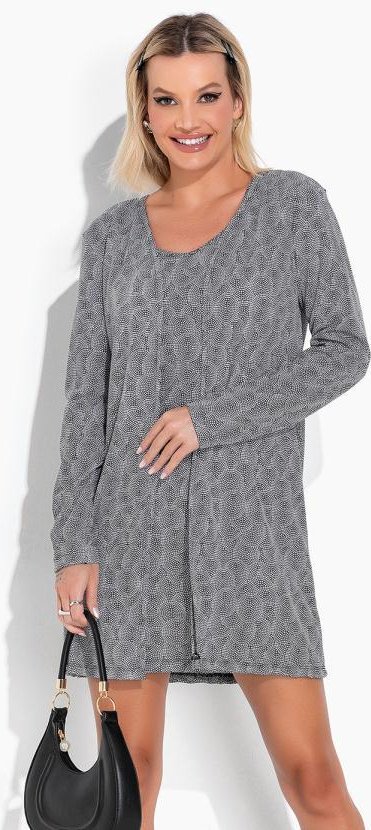 Imagem principal Conjunto Poá Preto com Vestido e Casaco Moda Pop Moda Pop