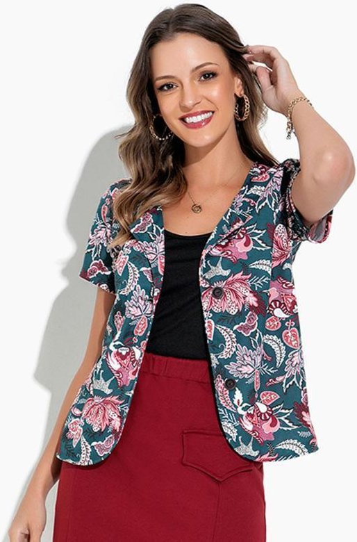 Imagem principal Twin Set Floral Verde com Botão Rosalie Rosalie