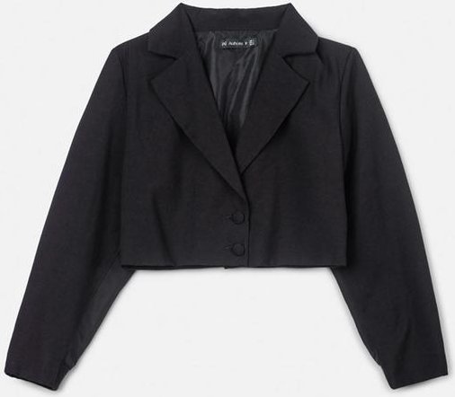 Imagem principal Blazer Cropped Black com Barra de Tricot Preto Authoria Authoria