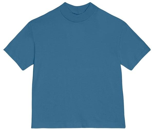 Blusa Cropped em Malha Azul