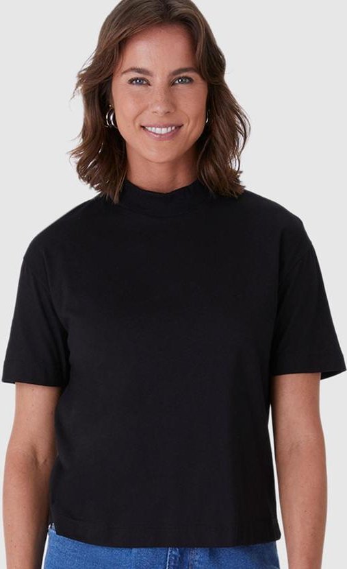 Blusa Cropped em Malha Preto