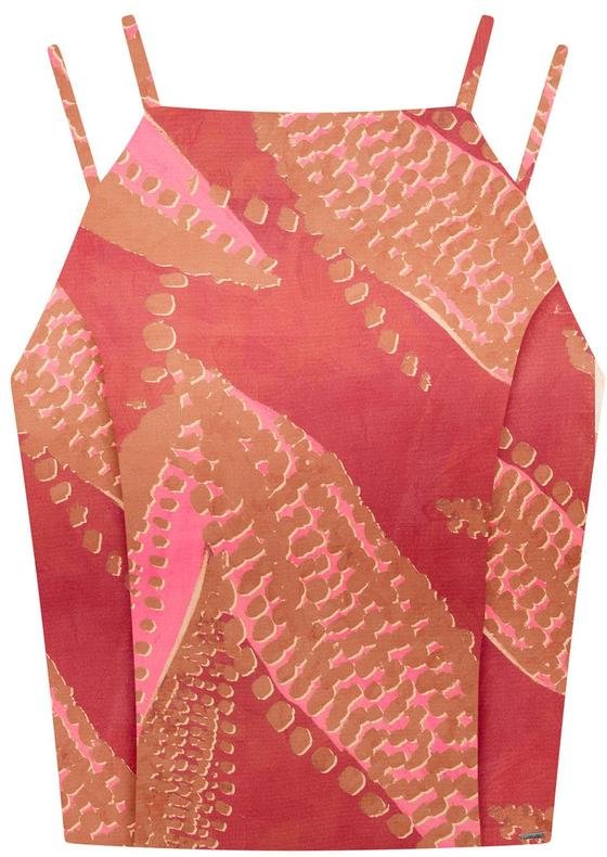 Imagem principal Blusa Cropped em Viscose Estampada Vermelho Lunender Lunender