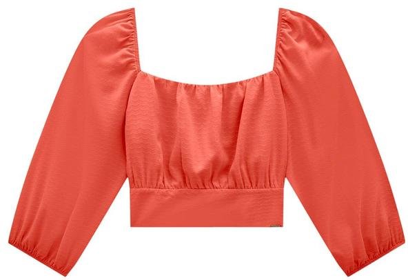 Imagem principal Blusa Cropped em Viscose Laranja Lunender Lunender