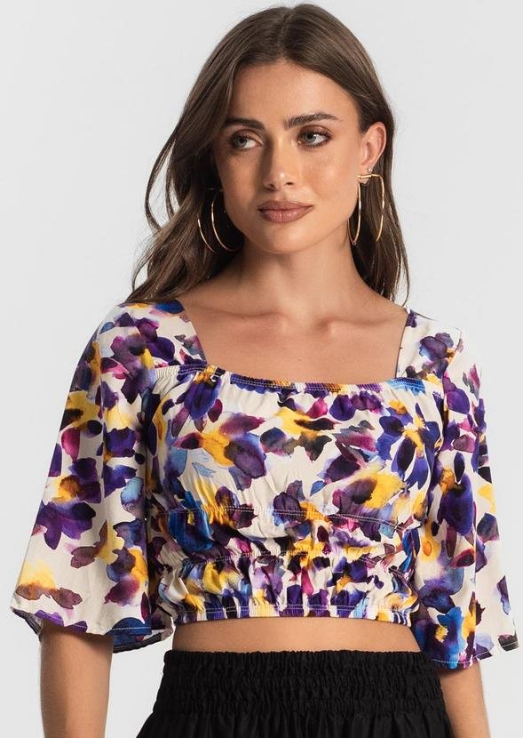 Imagem principal Blusa Cropped Feminina Estampada Roxo Endless Endless