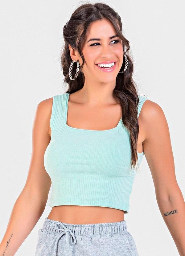 Imagem principal Blusa Cropped Ribana Canelada Verde Sea Meu Jeans Meu Jeans