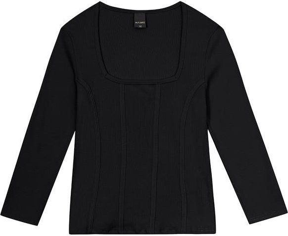 Blusa Preto Cropped em Ribana
