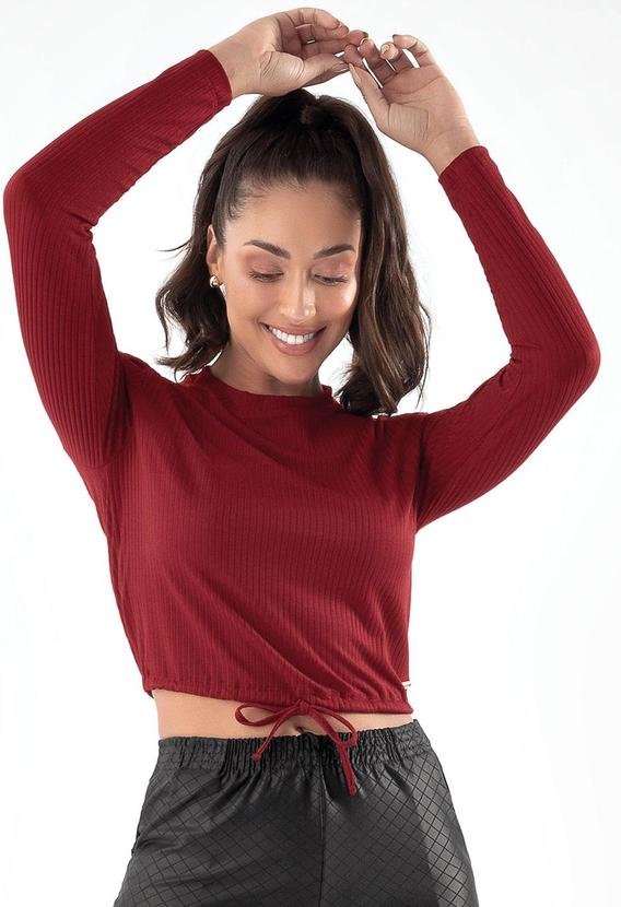 Cropped Vermelho em Canelado