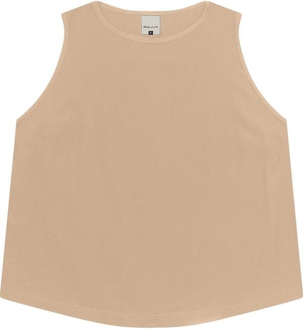 Regata Cropped em Viscose Areia