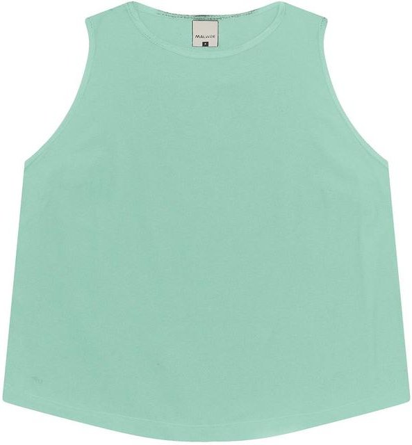 Regata Cropped em Viscose Verde Água