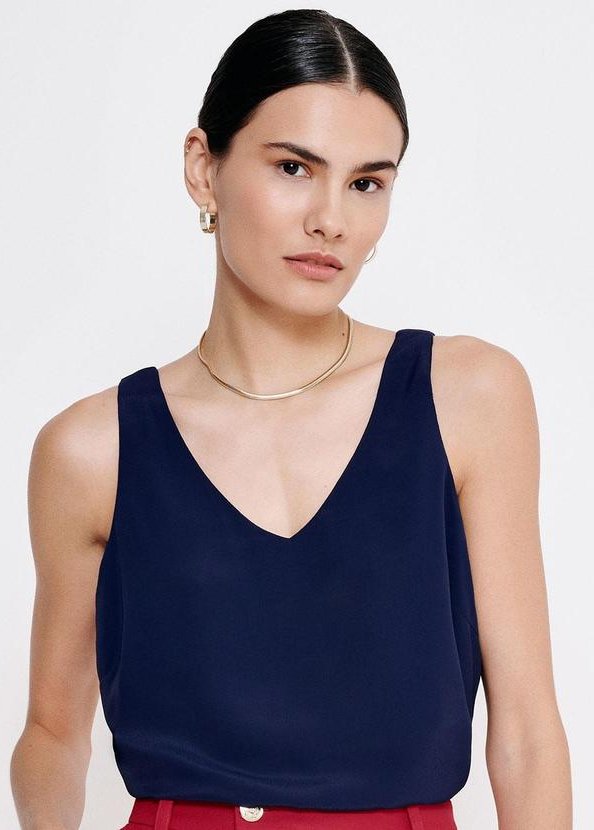 Imagem principal Regata Feminina Marinho com Decote V Brites Principessa Principessa