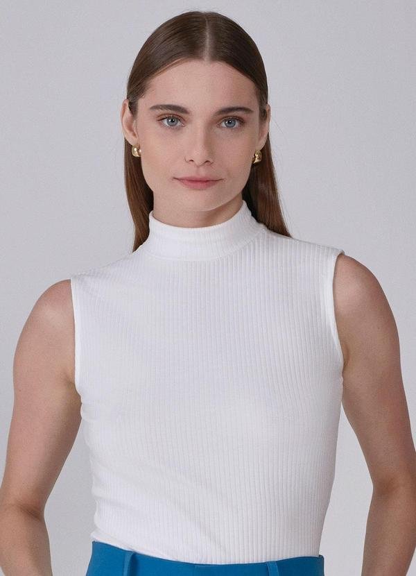 Imagem principal Regata Gola Alta Canelada Off White Noelise Principessa Principessa