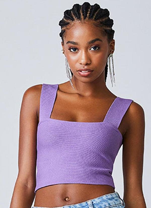 Top Roxo de Tricot Roxo