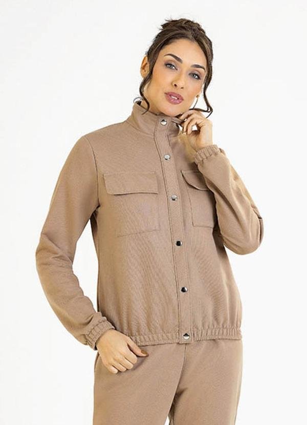 Jaqueta Adulto em Moletinho Bege