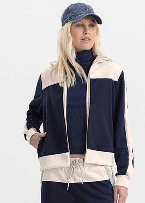 Jaqueta Feminina em Moletom Azul