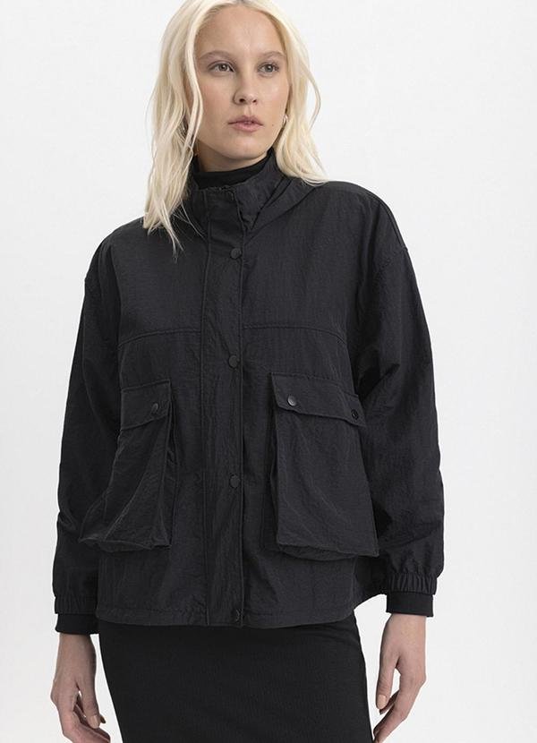 Jaqueta Feminina Impermeável Preto