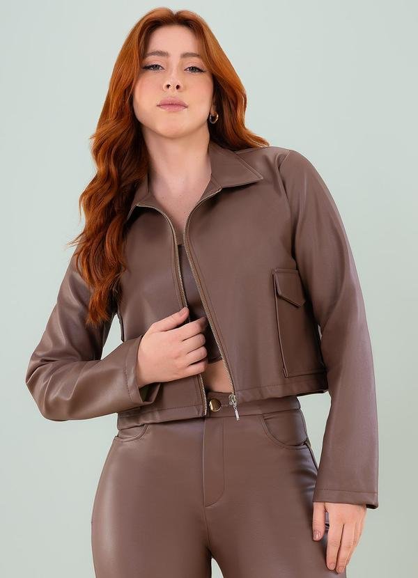 Jaqueta Pu Marrom