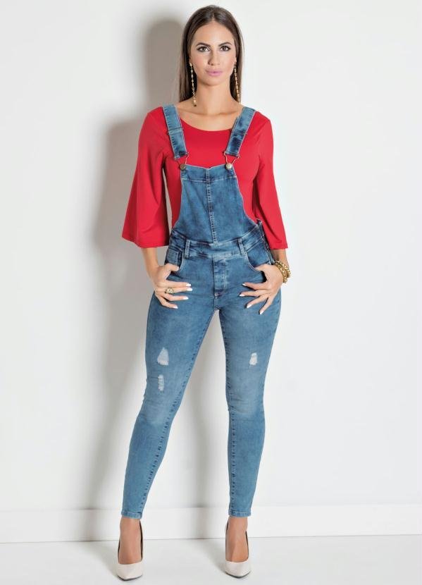 Imagem principal Jardineira Sawary JeansCom Bolsos Sawary Jeans