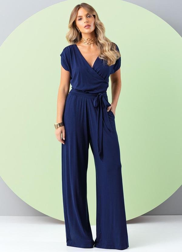 Imagem principal Macacão Azul Marinho em Malha de Viscose Quintess Quintess