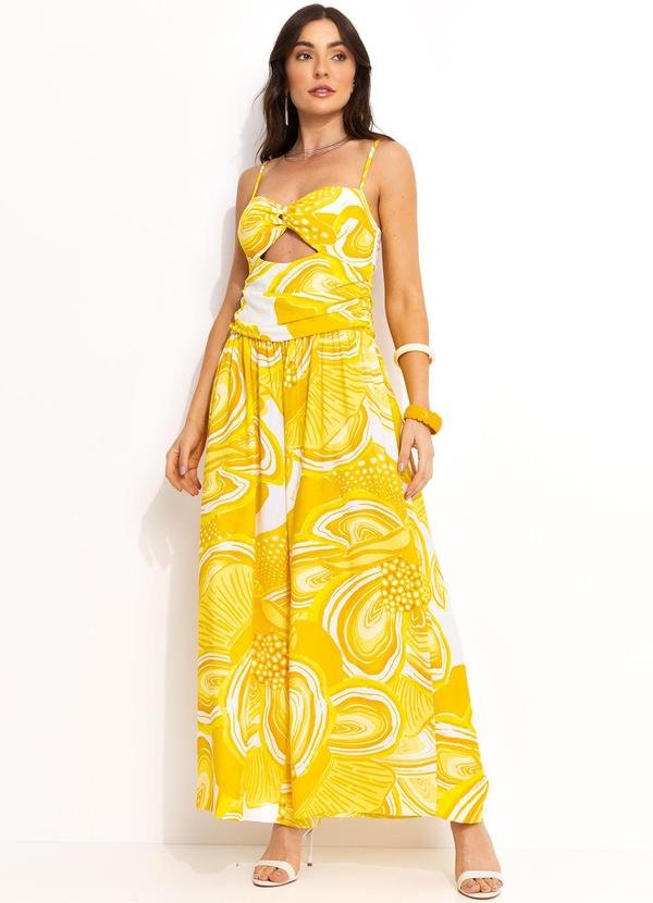 Macacão em Viscolinho Amarelo