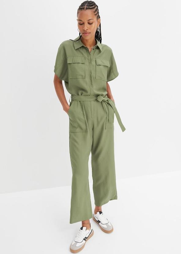 Macacão Verde Militar em Jeans