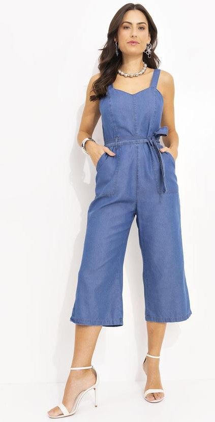 Imagem principal Macacão Jeans Médio em Jeans Quintess Quintess