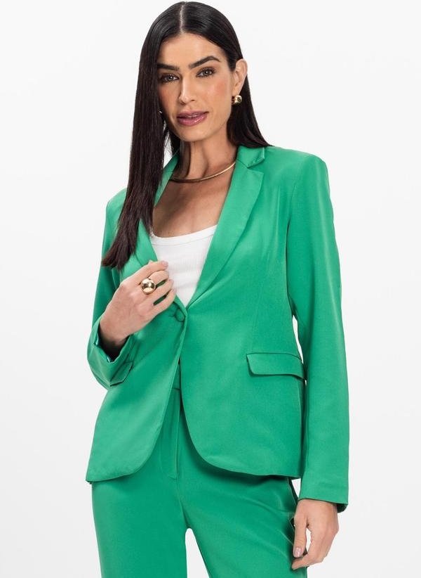 Blazer em Alfaiataria Forrado Aishty Verde