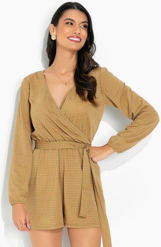 Imagem principal Macaquinho Geométrico Marrom Moda Pop Moda Pop