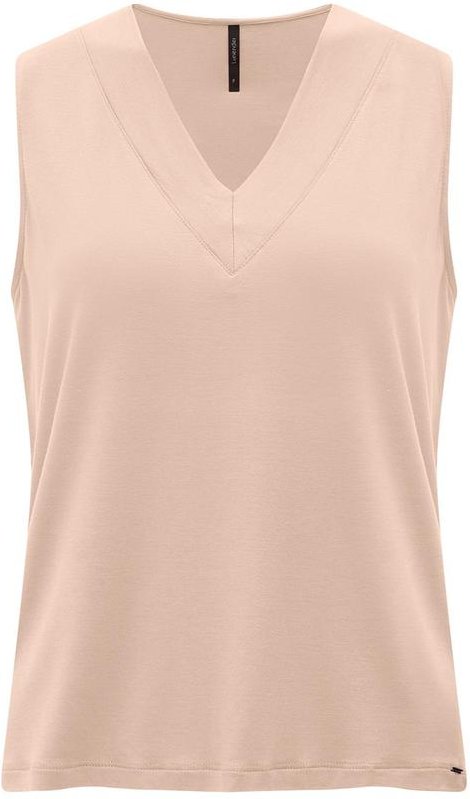 Imagem principal Blusa com Decote em V em Malha de Viscose Bege Lunender Lunender