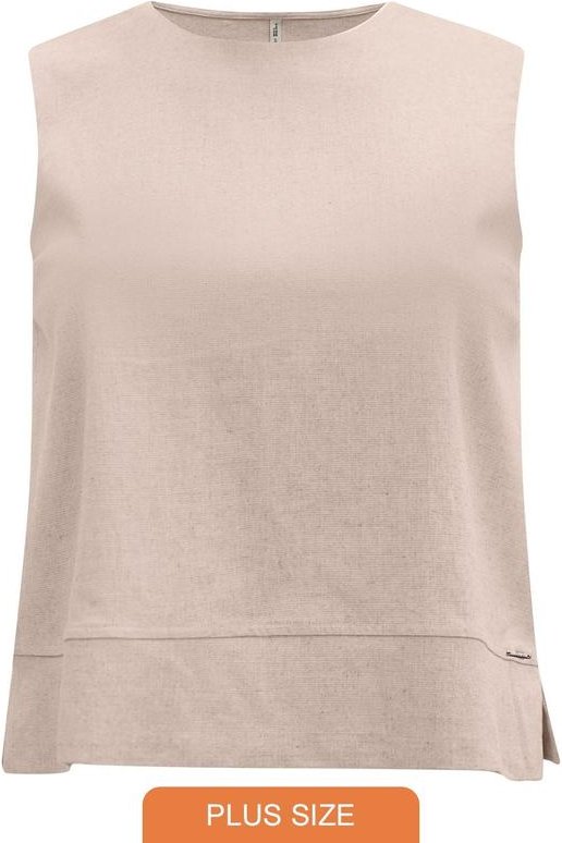 Blusa Plus Size com Aberturas Laterais Bege