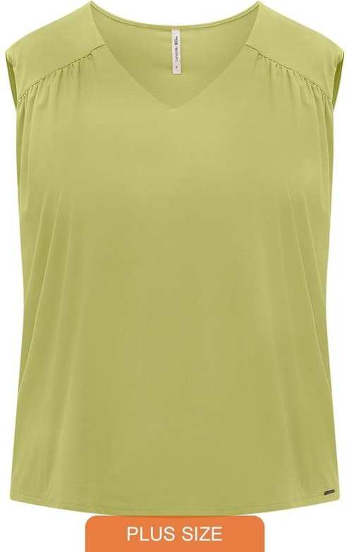 Blusa Plus Size com Franzidos em Malha Verde