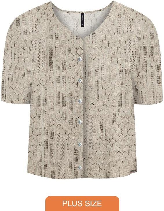 Camisa Estampada D com Decote em V Branco