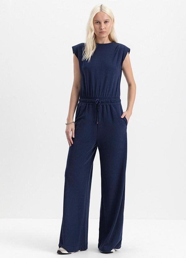 Macacão Feminino Muscle em Moletinho Azul