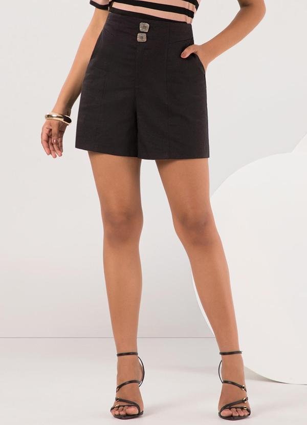 Imagem principal Shorts com Bolsos e Abotoamento Duplo Preto Lunender Lunender