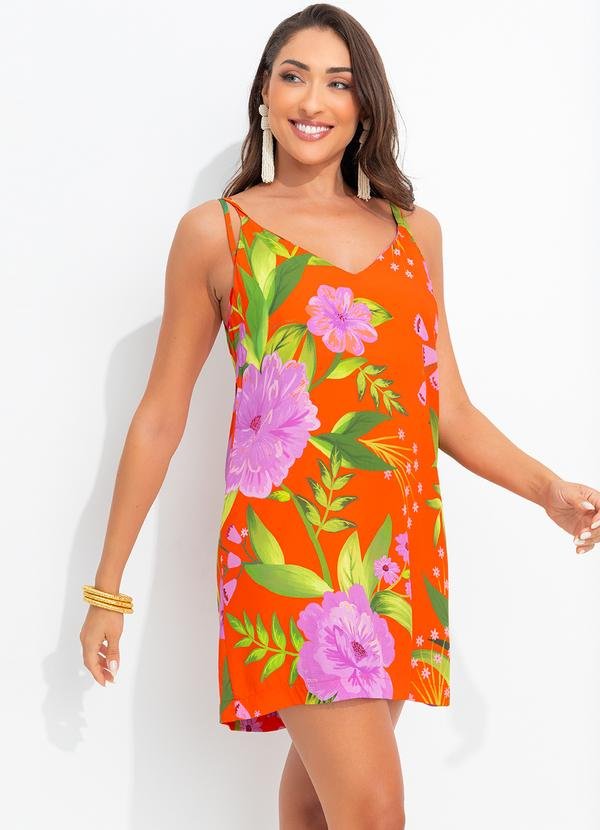 Imagem principal Vestido Curto Floral Bem Me Quer Laranja FARM FARM