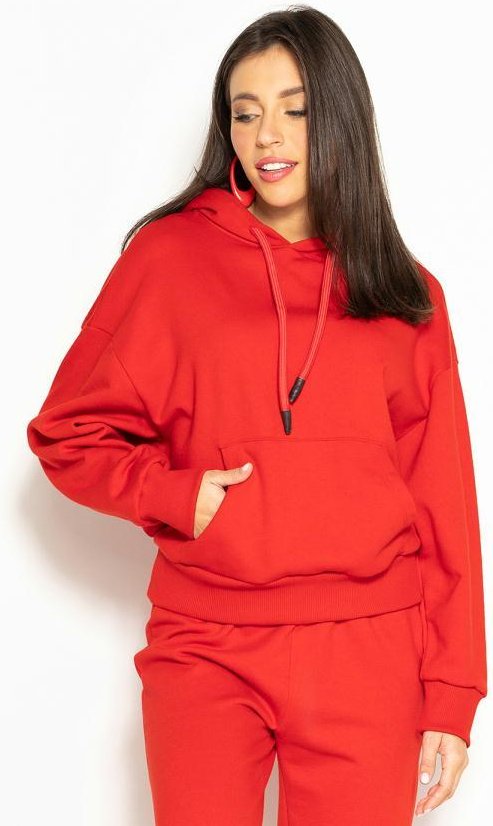 Blusão Moletom com Capuz Vermelho