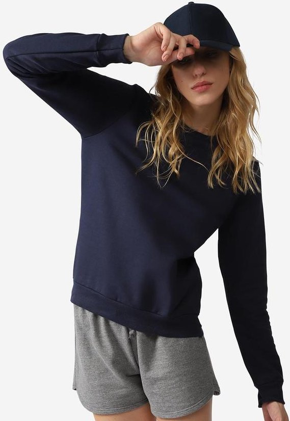 Imagem principal Blusão Moletom Flanelado Feminino Azul Marinho Basicamente Basicamente