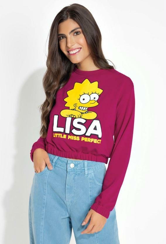 Imagem principal Casaco Cropped Pink com Estampa The Simpsons The Simpsons